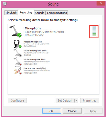 Configurar micrófono windows 8