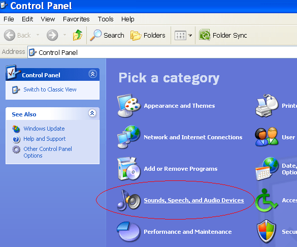 windows xp sounds and audio devices