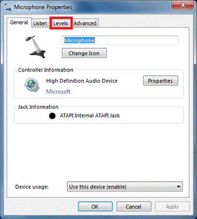 how to set up headset microphone windows 7