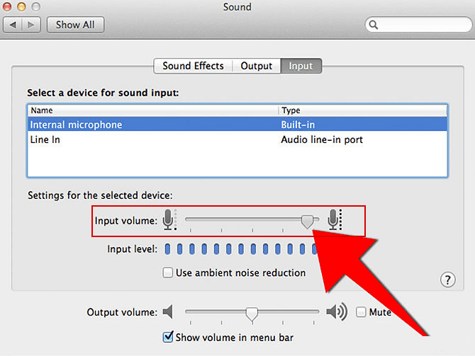 mac internal microphone not showing