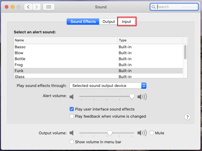 mac built in mic not working