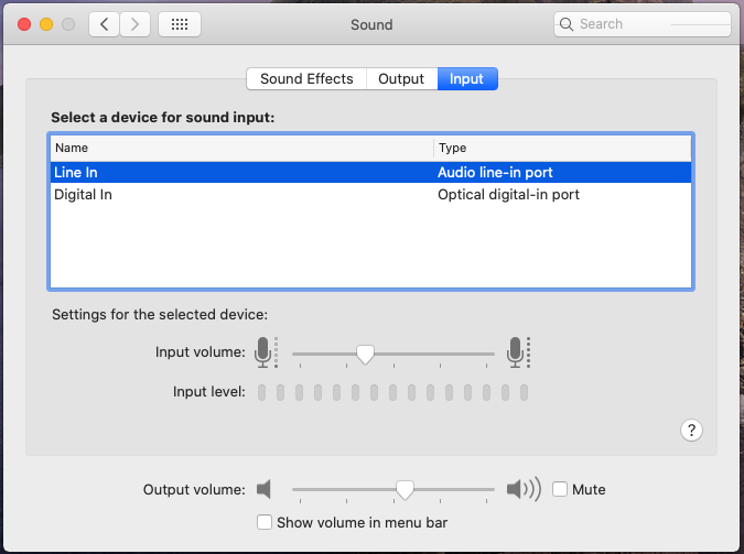 microphone not working on mac