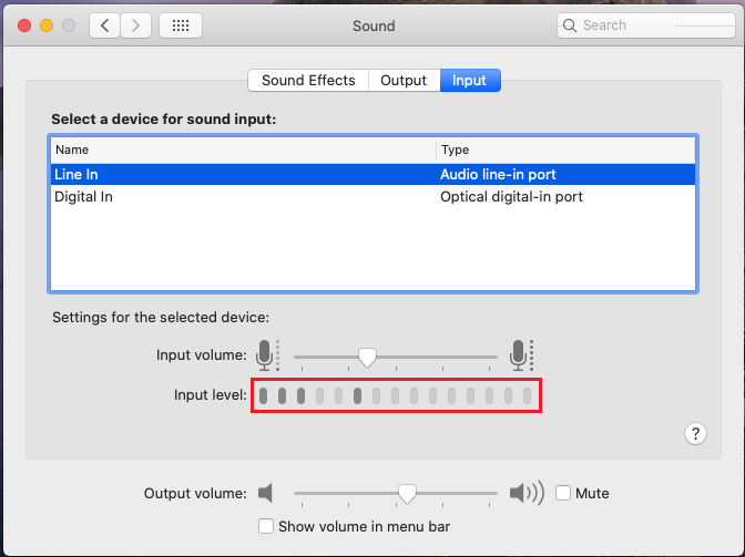 mac sound settings set a default microphone