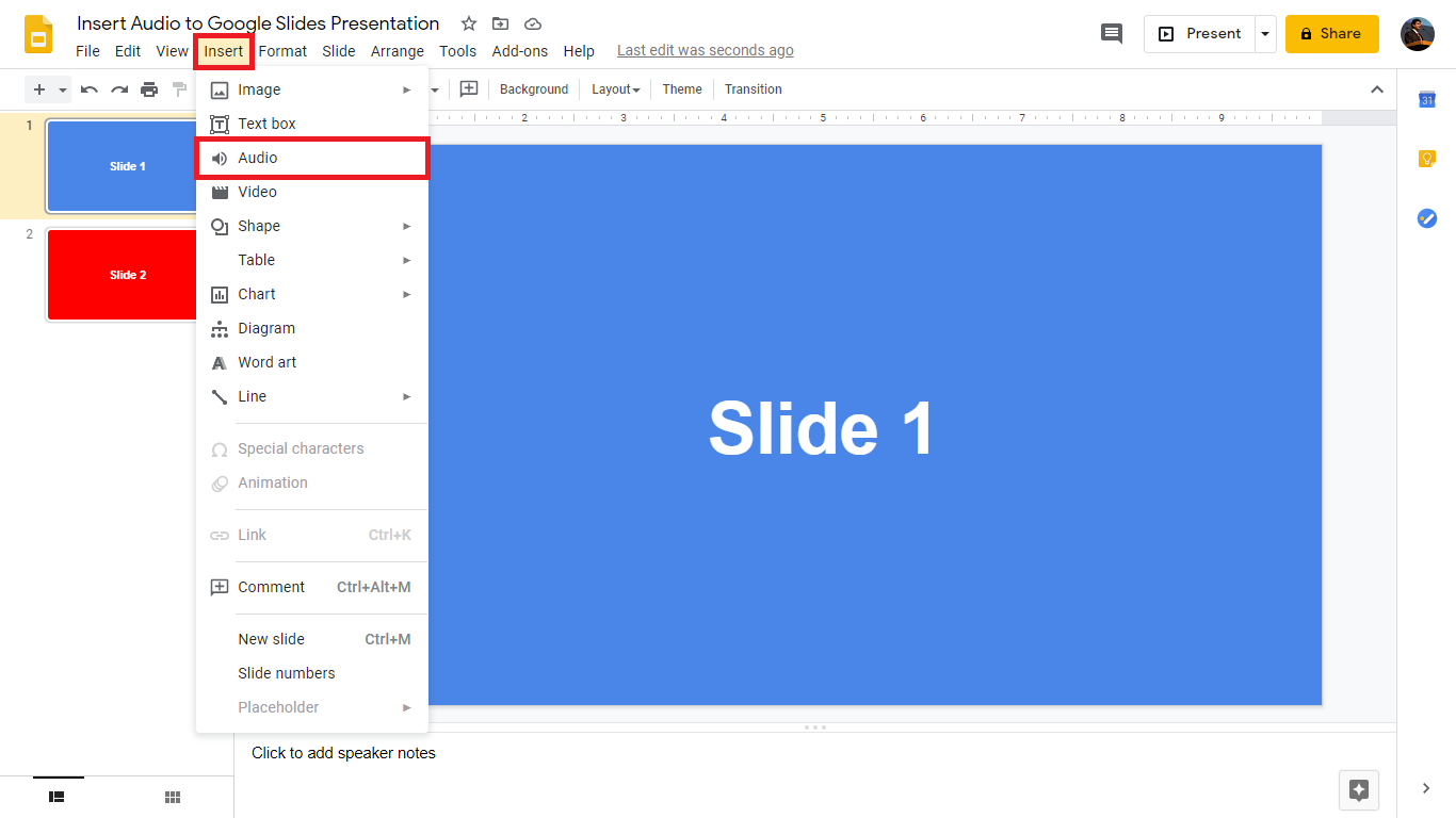 How To Insert An Audio File Into Google Drive