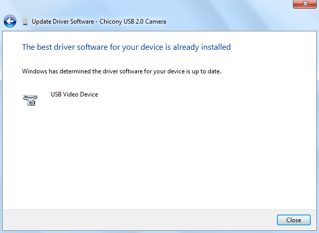 chicony camera driver windows 7